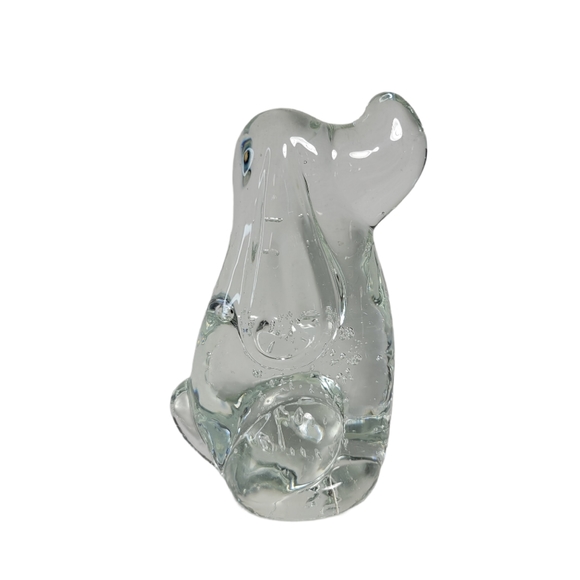 Blown glass hound dog paperweight - Picture 8 of 8